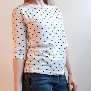Cherokee Vintage 90s Polka Dot Quarter Length Sleeved Shirt